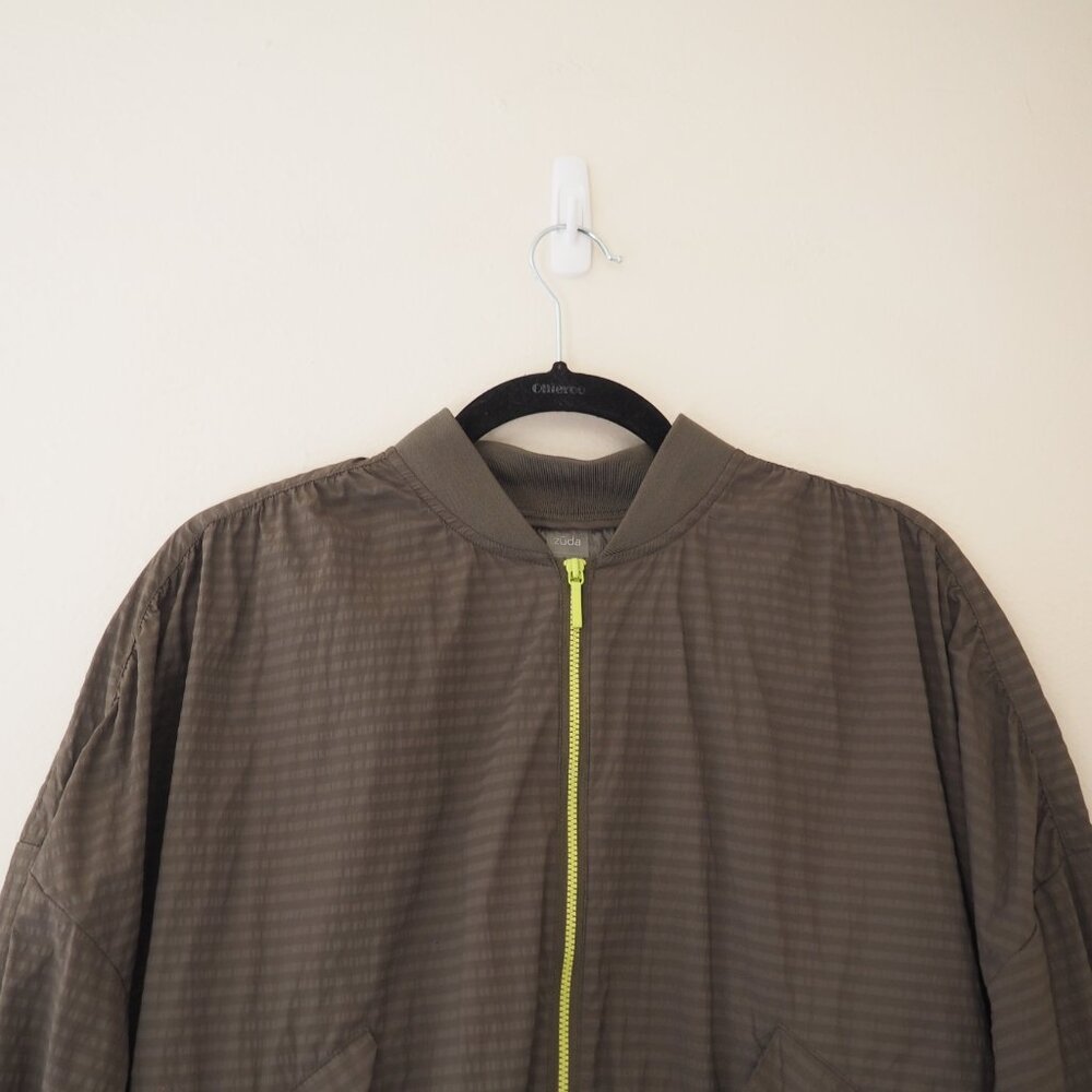 !! Zuda Fortitude Olive Green Windbreaker Lightweight Bomber Jacket sz S - Picture 3 of 7